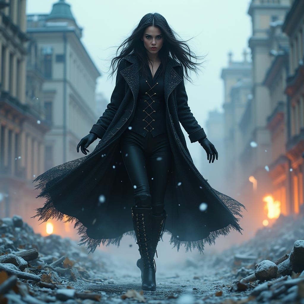 Sinister Female Magician Rises Above Berlin Ruins in Concept...