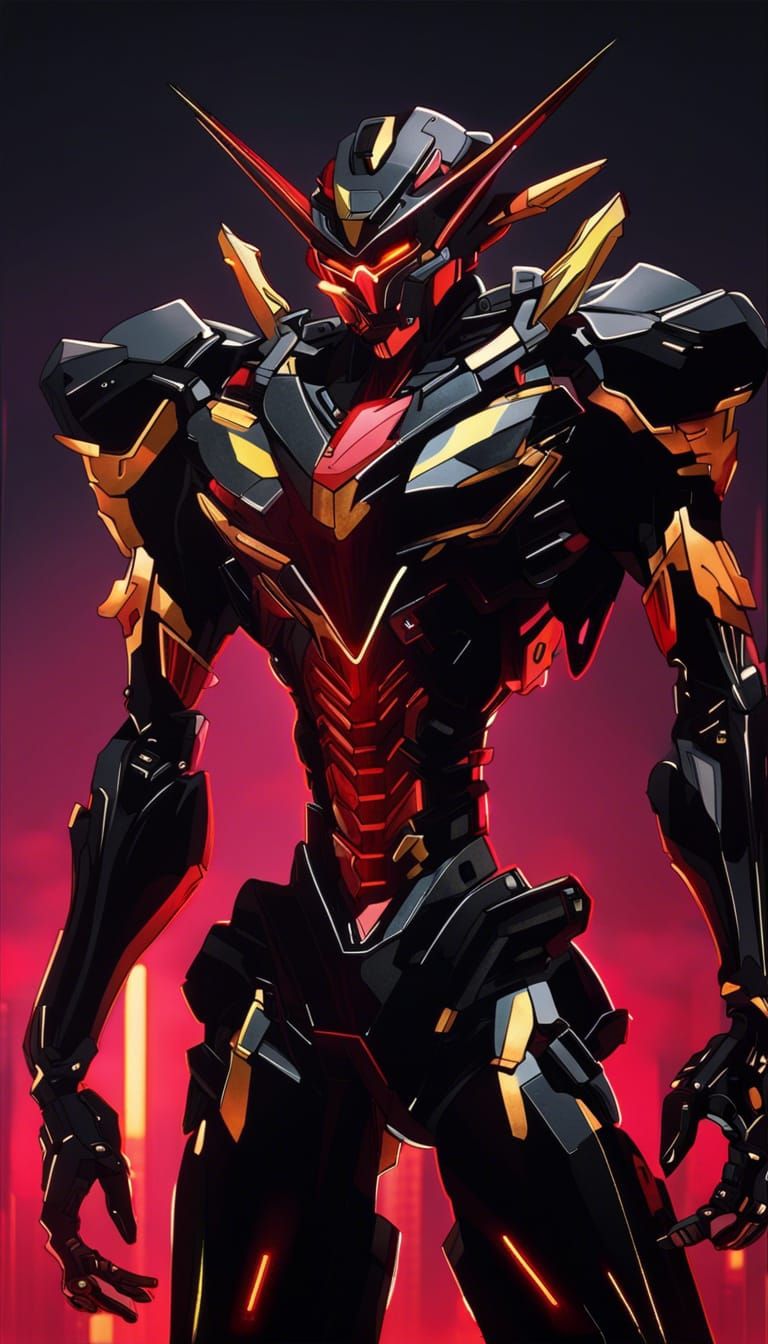 Neon Genesis Evangelion, hyper realistic, onyx black reflect...