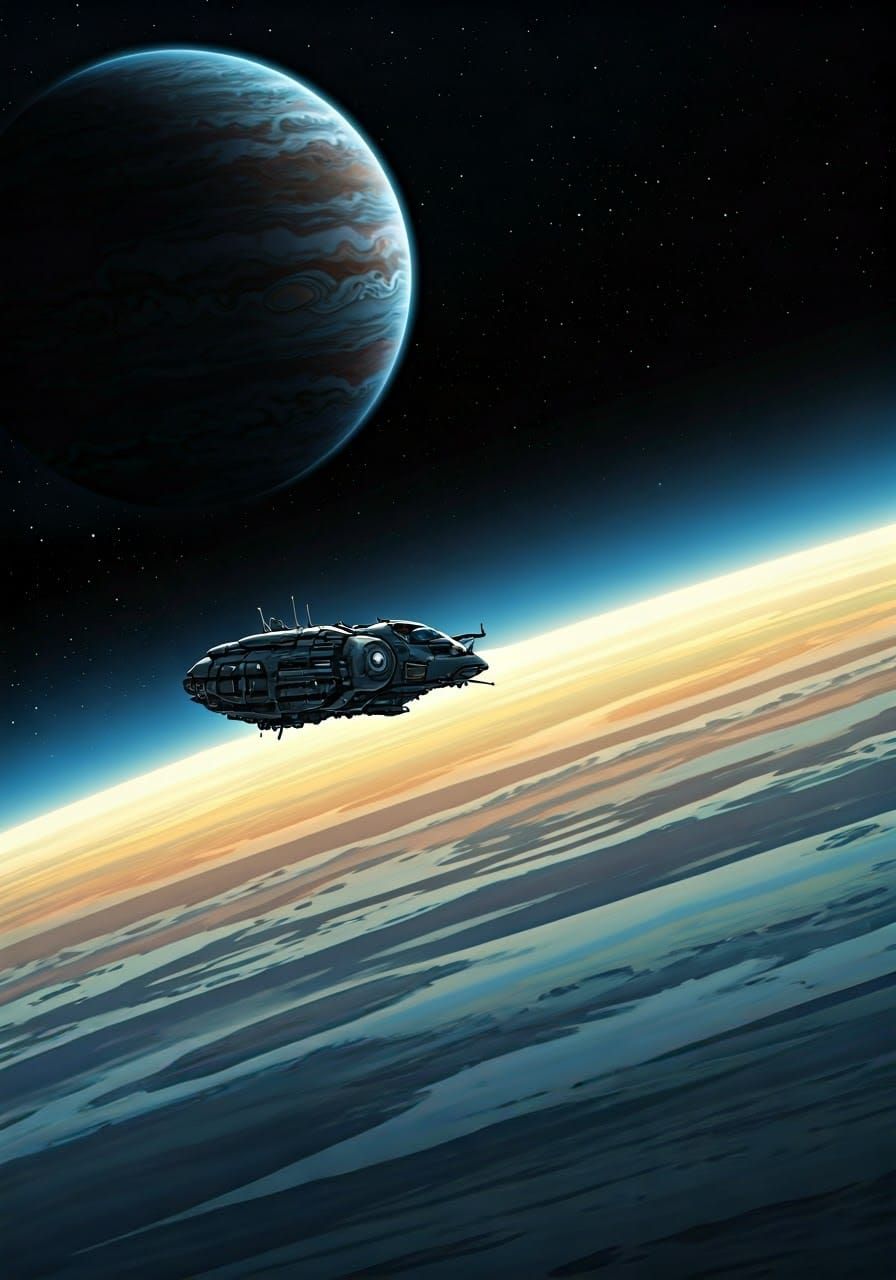 Organic Spaceship Orbiting Gas Giant, Comic Art