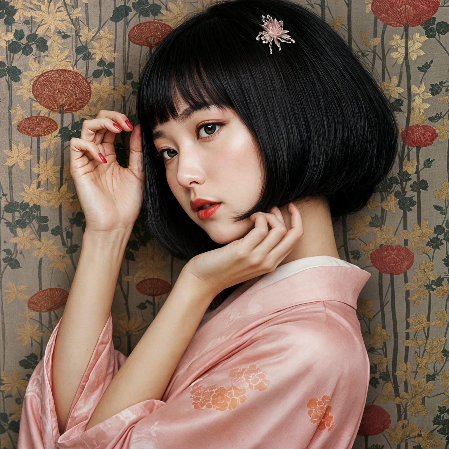 Ayako in Vintage Kimono with Volumetric Lighting
