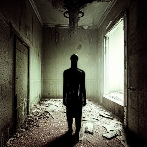 Creepy Spirit Haunts Abandoned Hospital in Dark Style