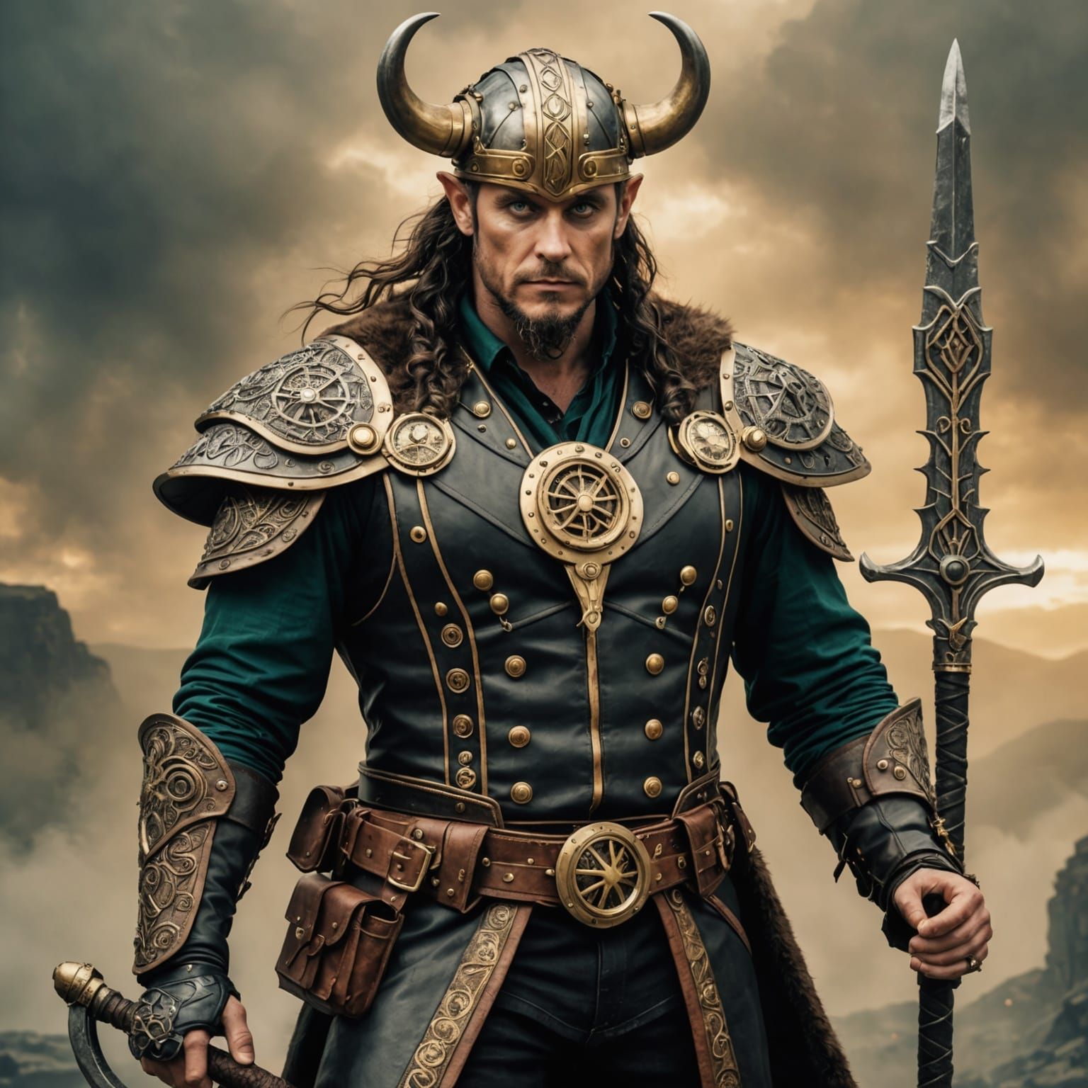 Steampunk Viking Loki Digital Rendering