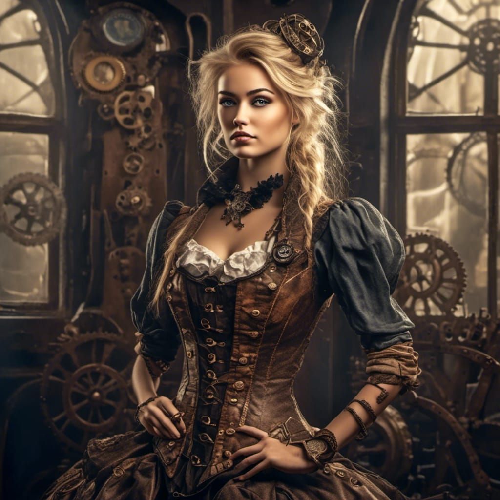 Steampunk Beauty in Hyperrealistic Portrait