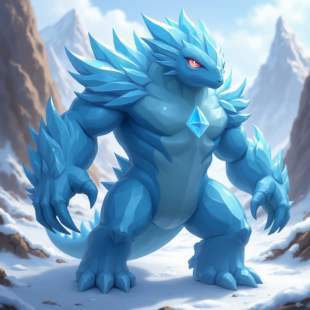 Ice and Ground Type Legendary Pokémon with Ancient Glacier R...