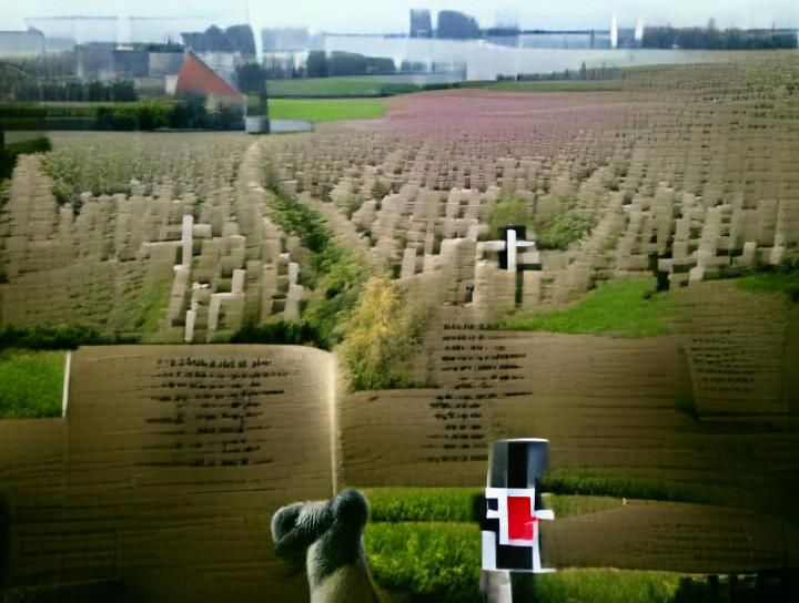Field of Red Poppies Under Cloudy Sky
