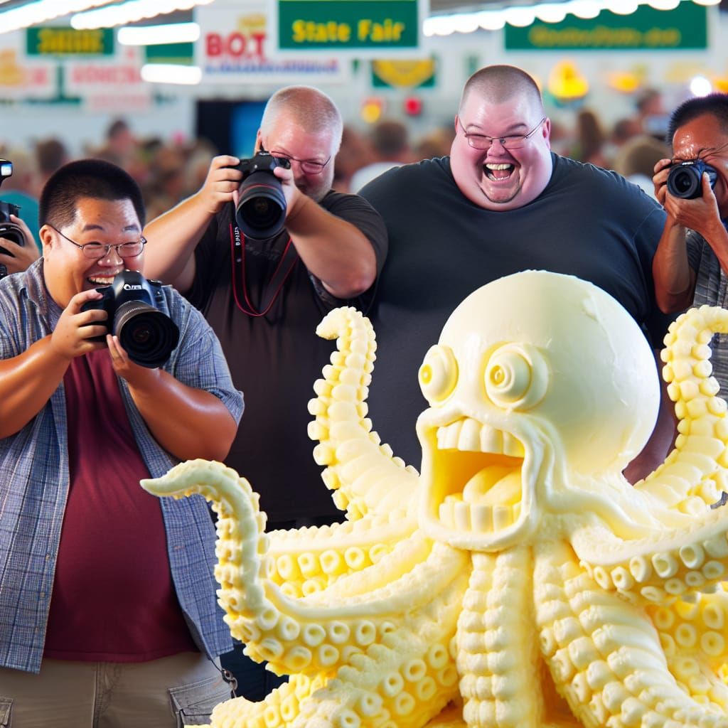 Chubbies at the State Fair Loving the Butter Sculpture of Cthulhu