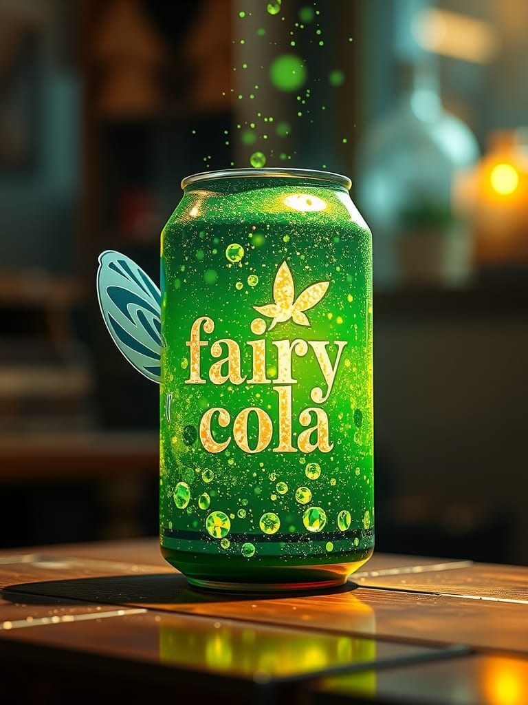 Sparkling Fairy-Cola Can Digital Illustration