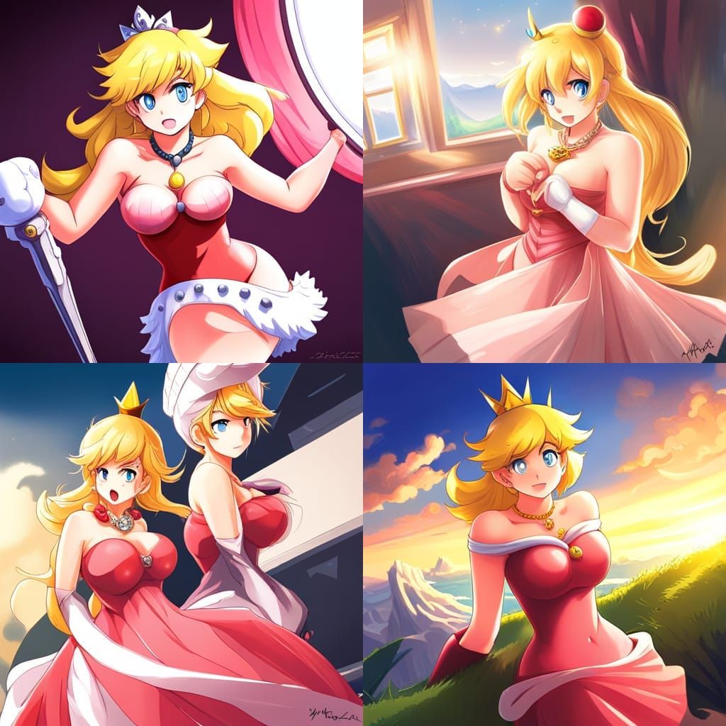 Princess Peach in Anime Style