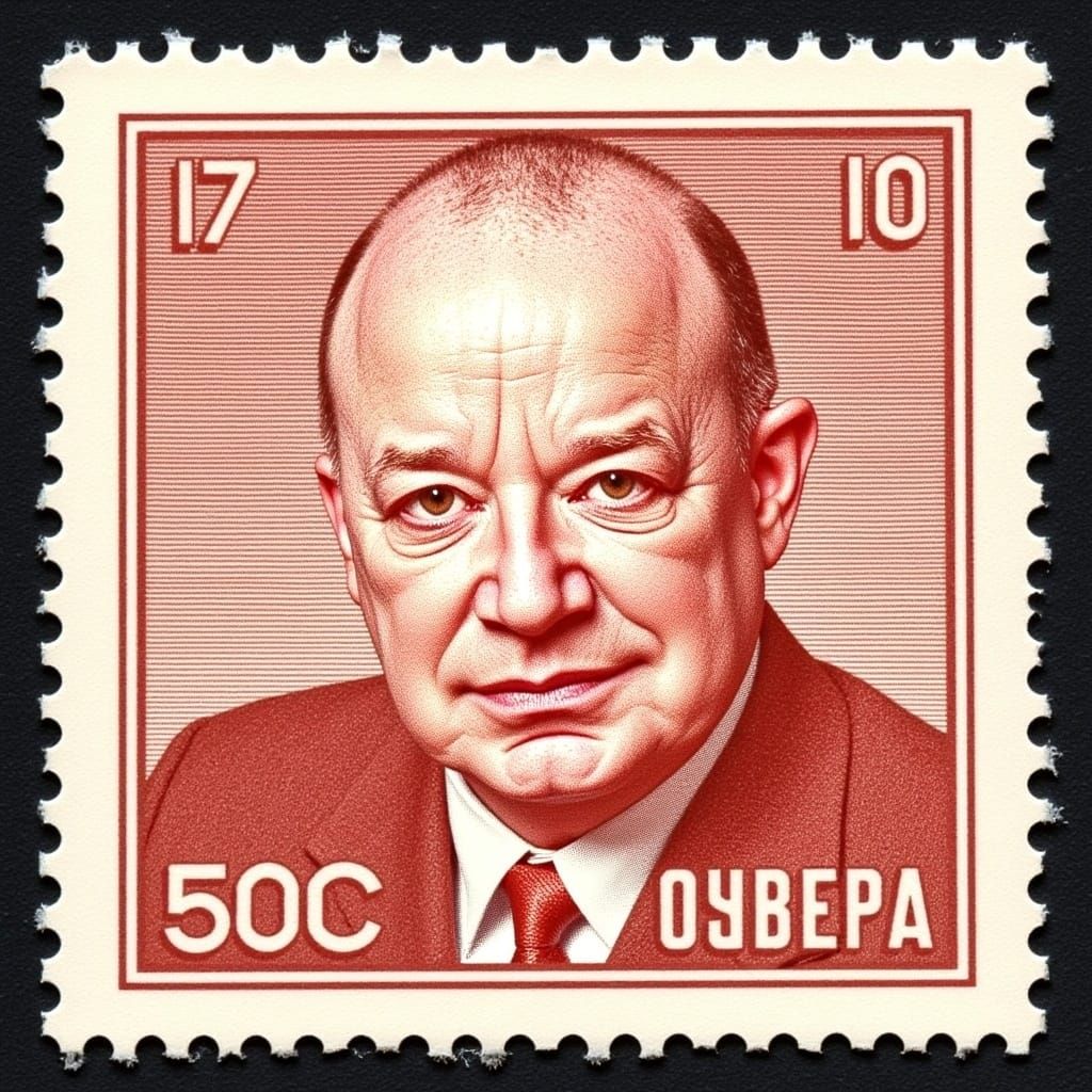 Vintage Russian Communist Stamp Portrait