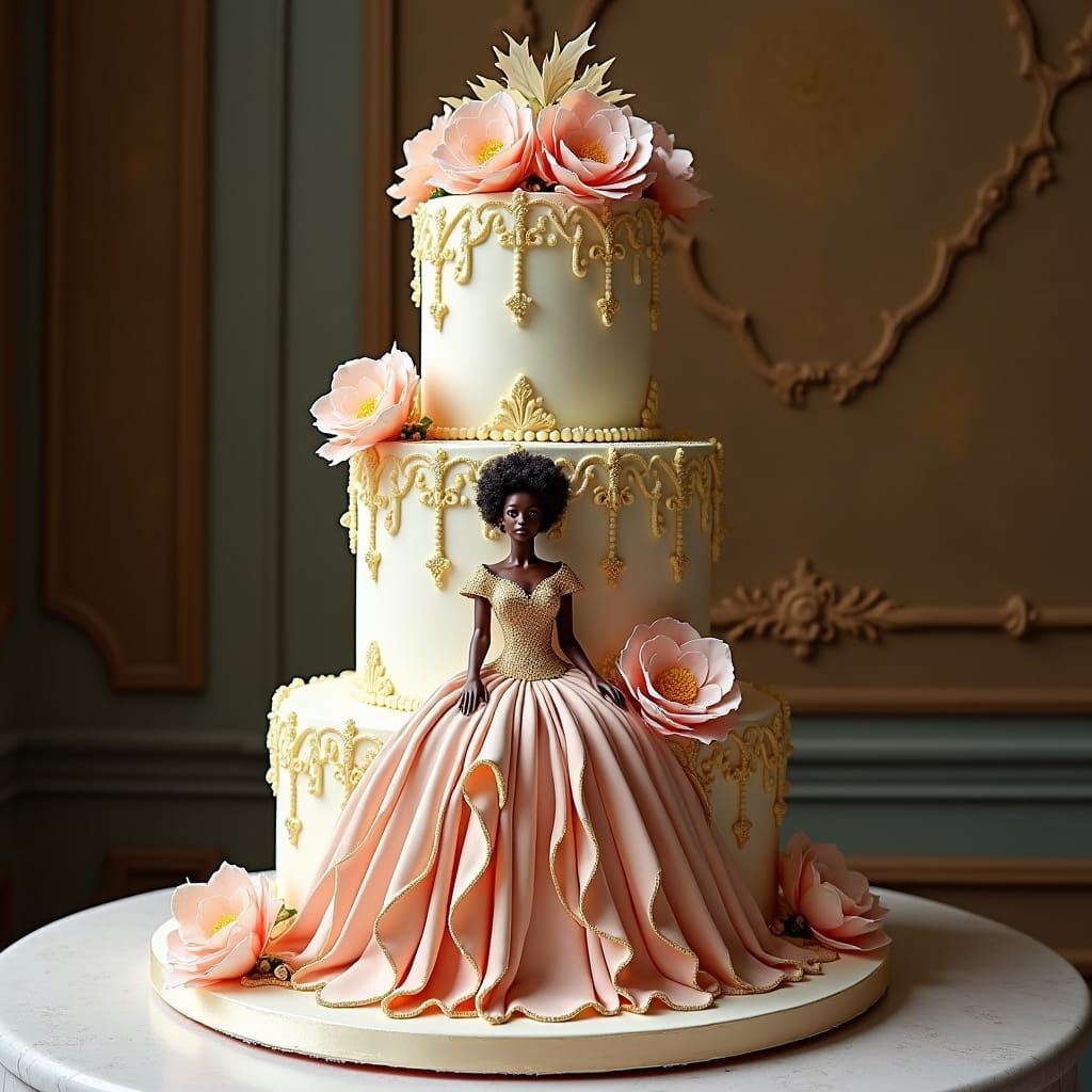 Victorian Dutchess on Ornate Birthday Cake