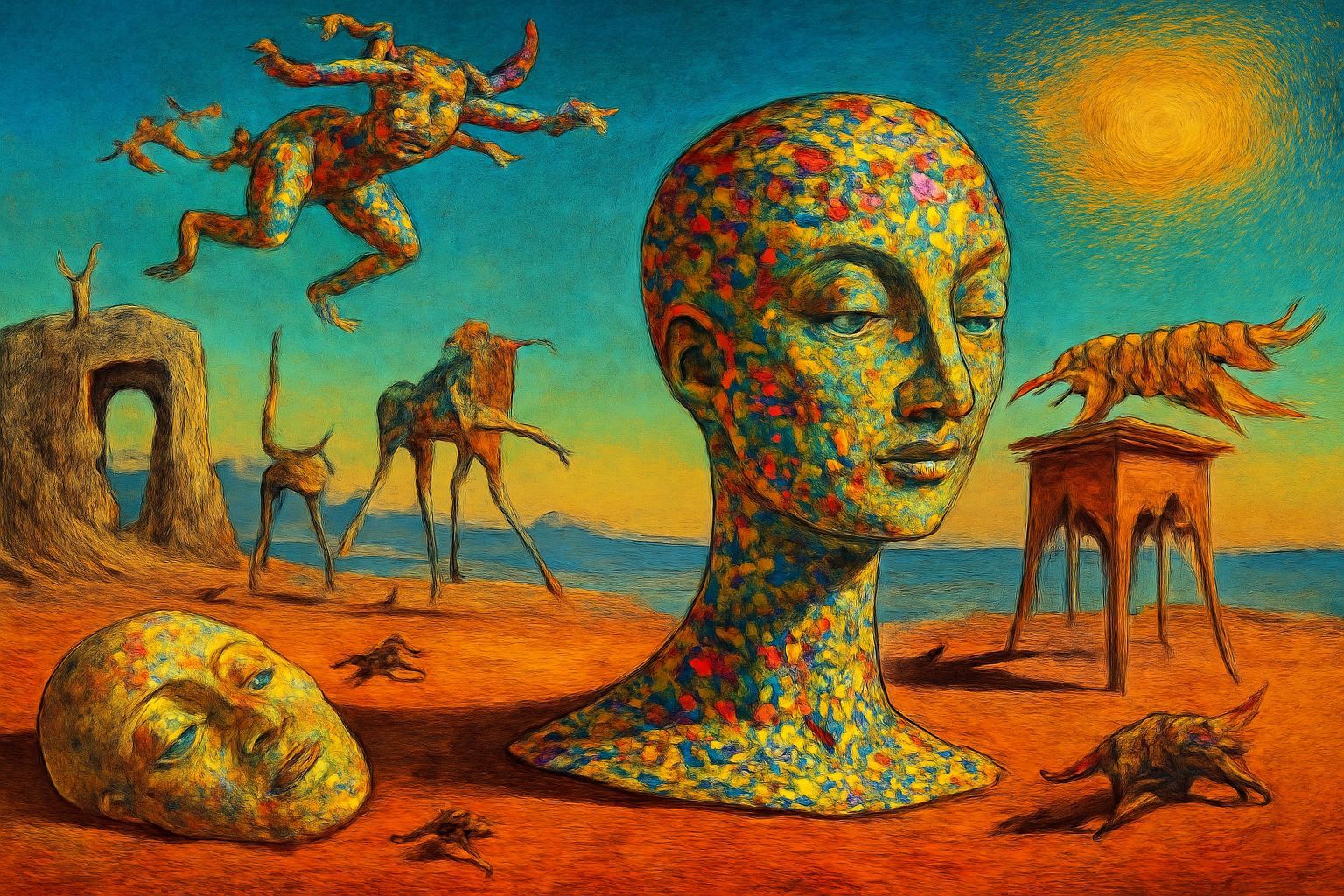 Surreal Fine Art Collage in Complementary Colors