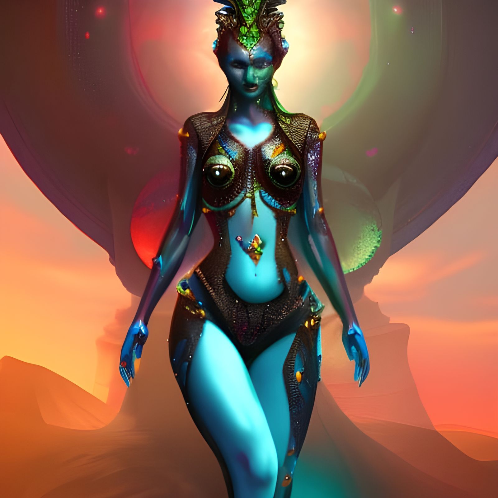 Beautiful Alien Goddess Fantasy Concept Art