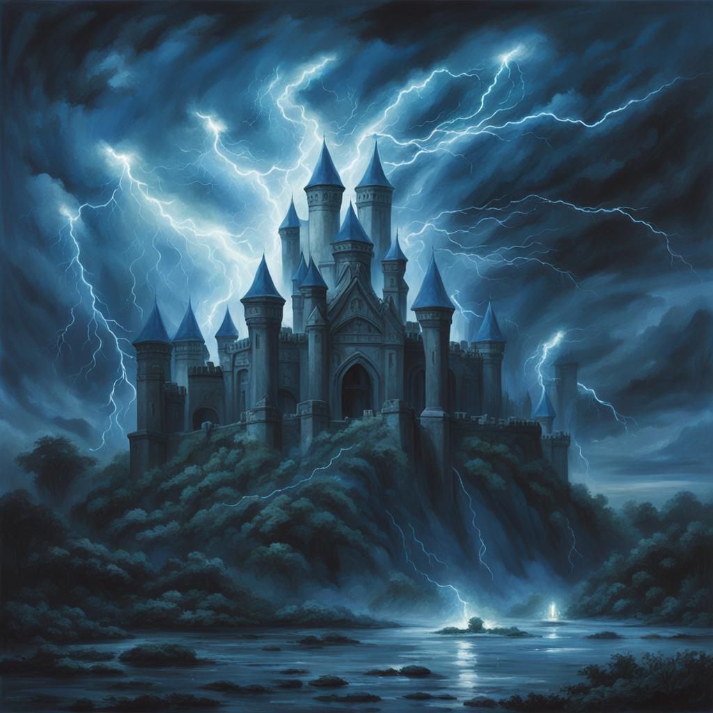 Ethereal White Angels in Stormy Skies