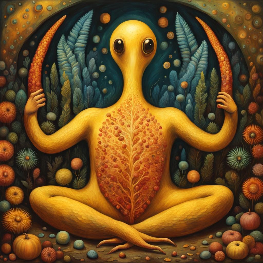 Surreal Pretzel Man Lounging in Cheese