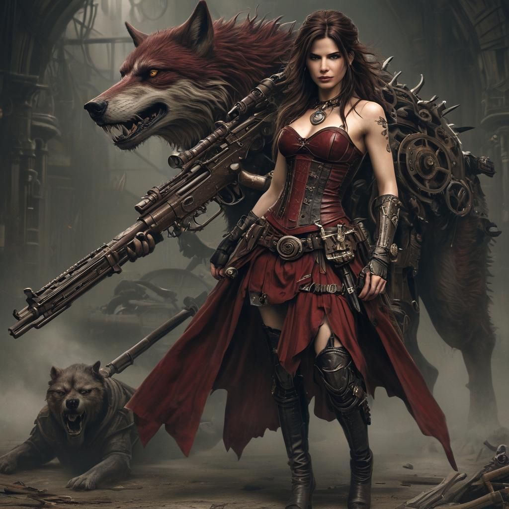 In this mesmerizing dark fantasy steampunk illustration, San...