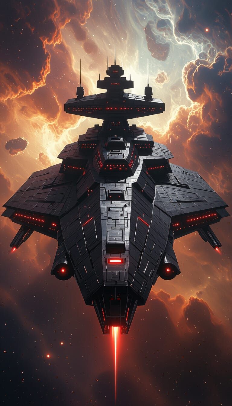 Averon Empire Battleship in Nebula