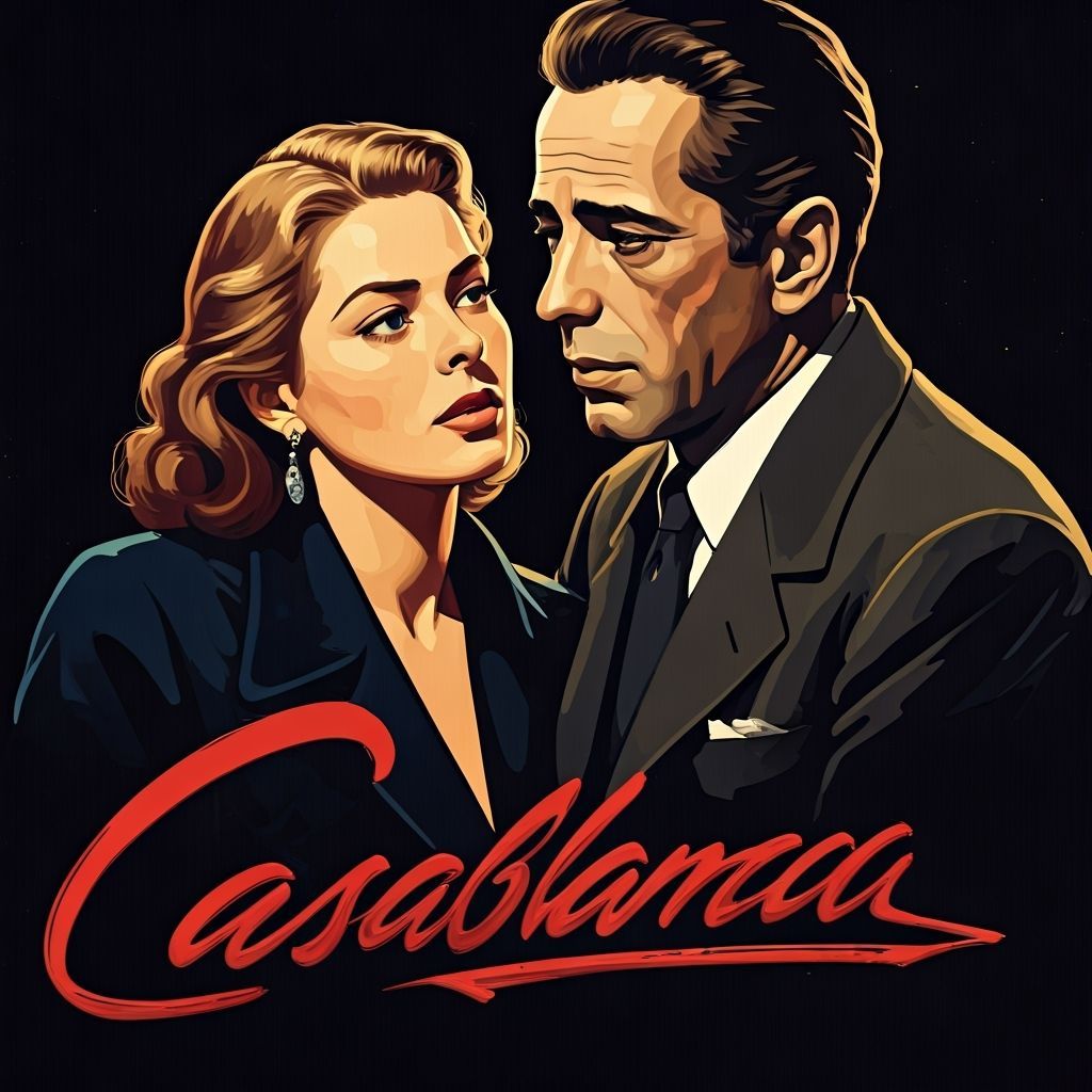 Casablanca Movie Poster in Vintage Style