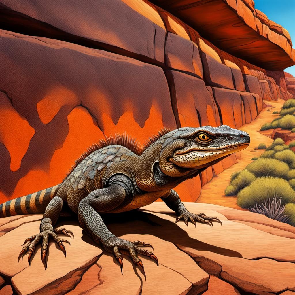 Goanna Lizard and Aboriginal Art