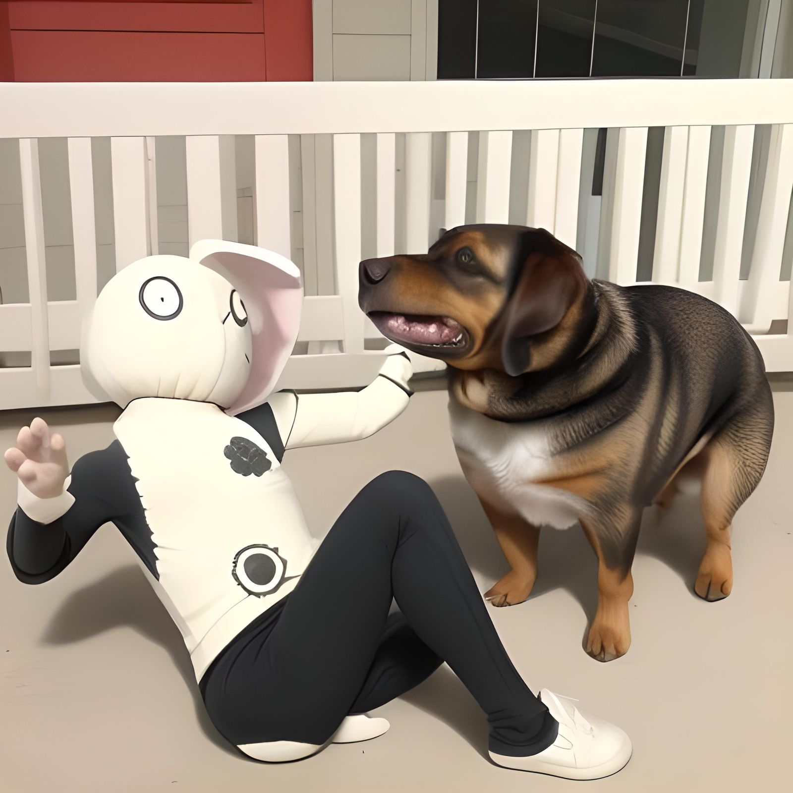 Dog's Amusing Reaction to New Companion