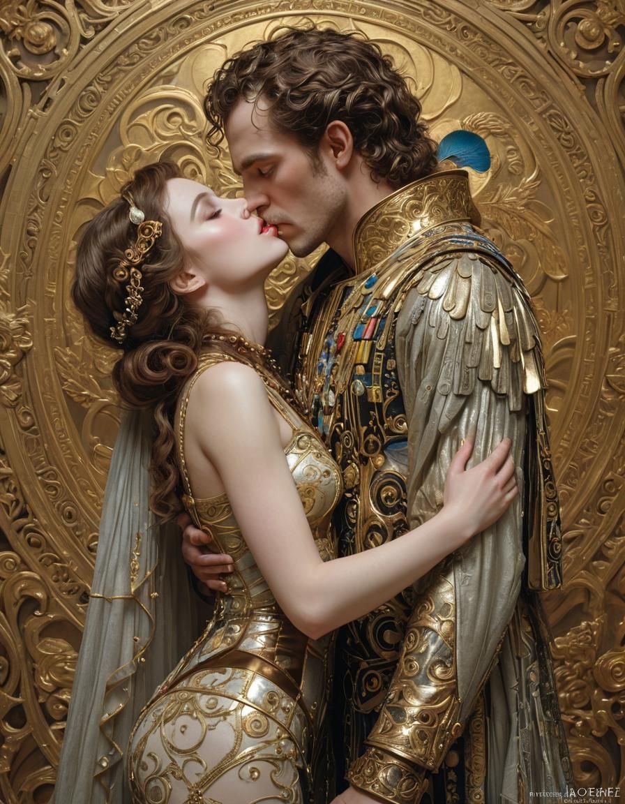 Hyperrealistic Vogue Recreates Klimt's The Kiss