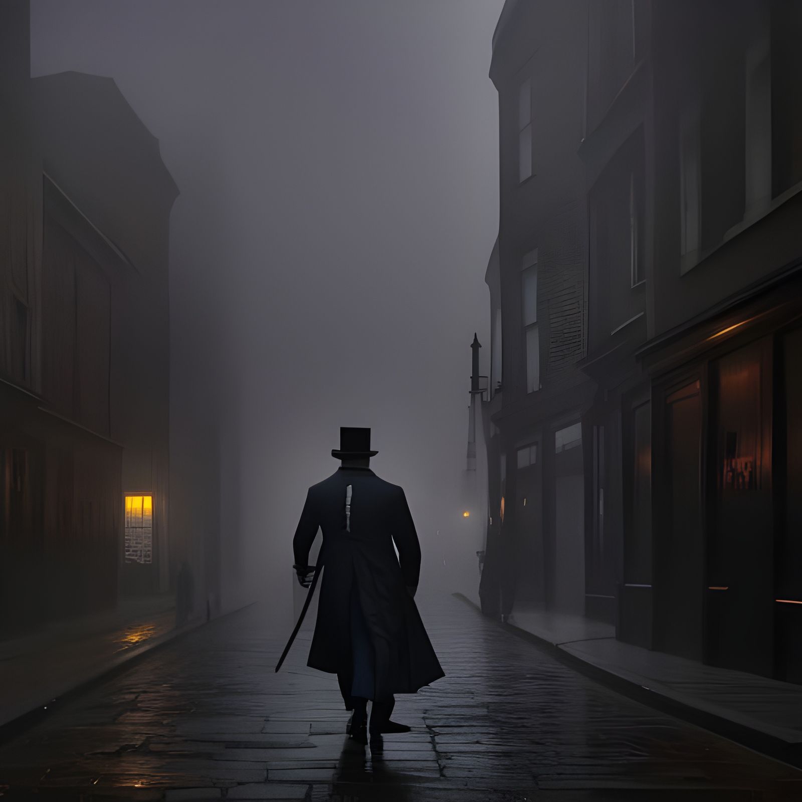 Sinister London Street Scene in Gustave Doré Style