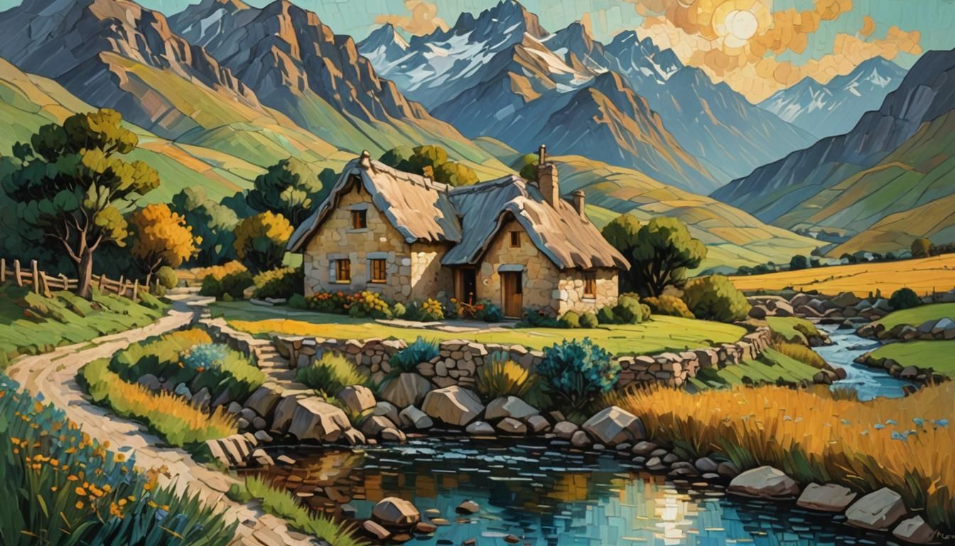 Rustic Cottage in Golden Light