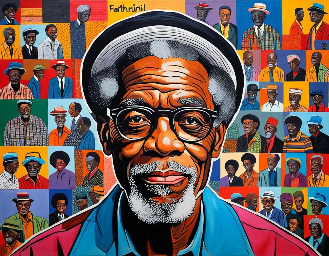 Afrofuturist Portrait in Street Pop Art Style