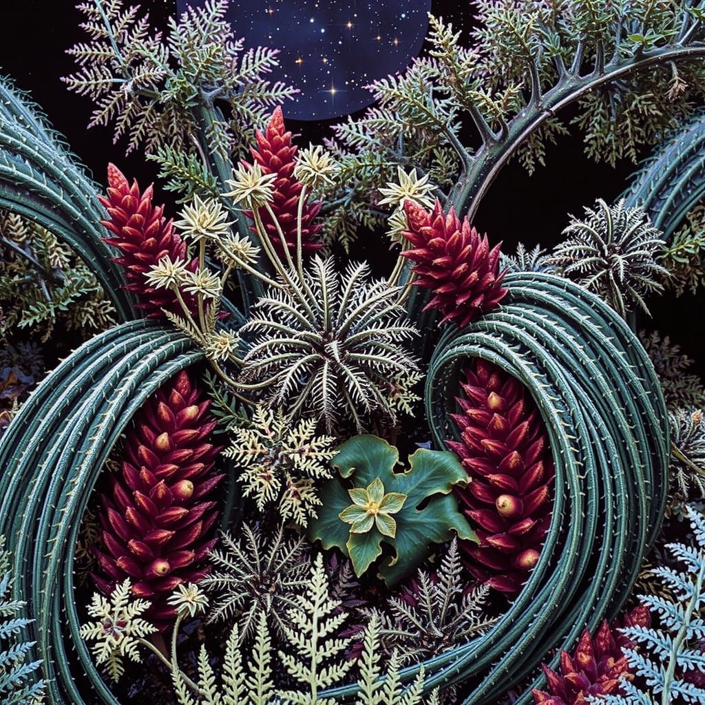 Bioluminescent Ocean Under Starry Night Sky