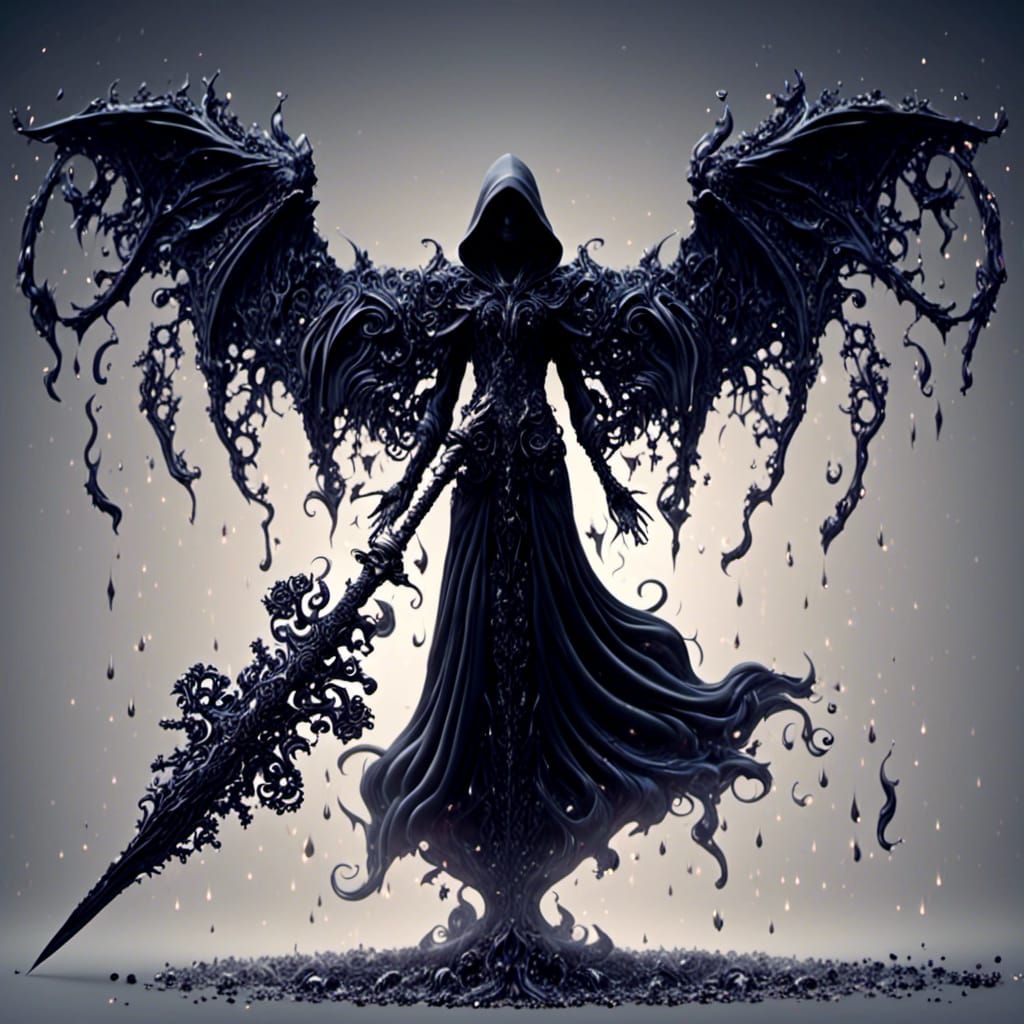 Gothic Grim Reaper with Sparkling Sword