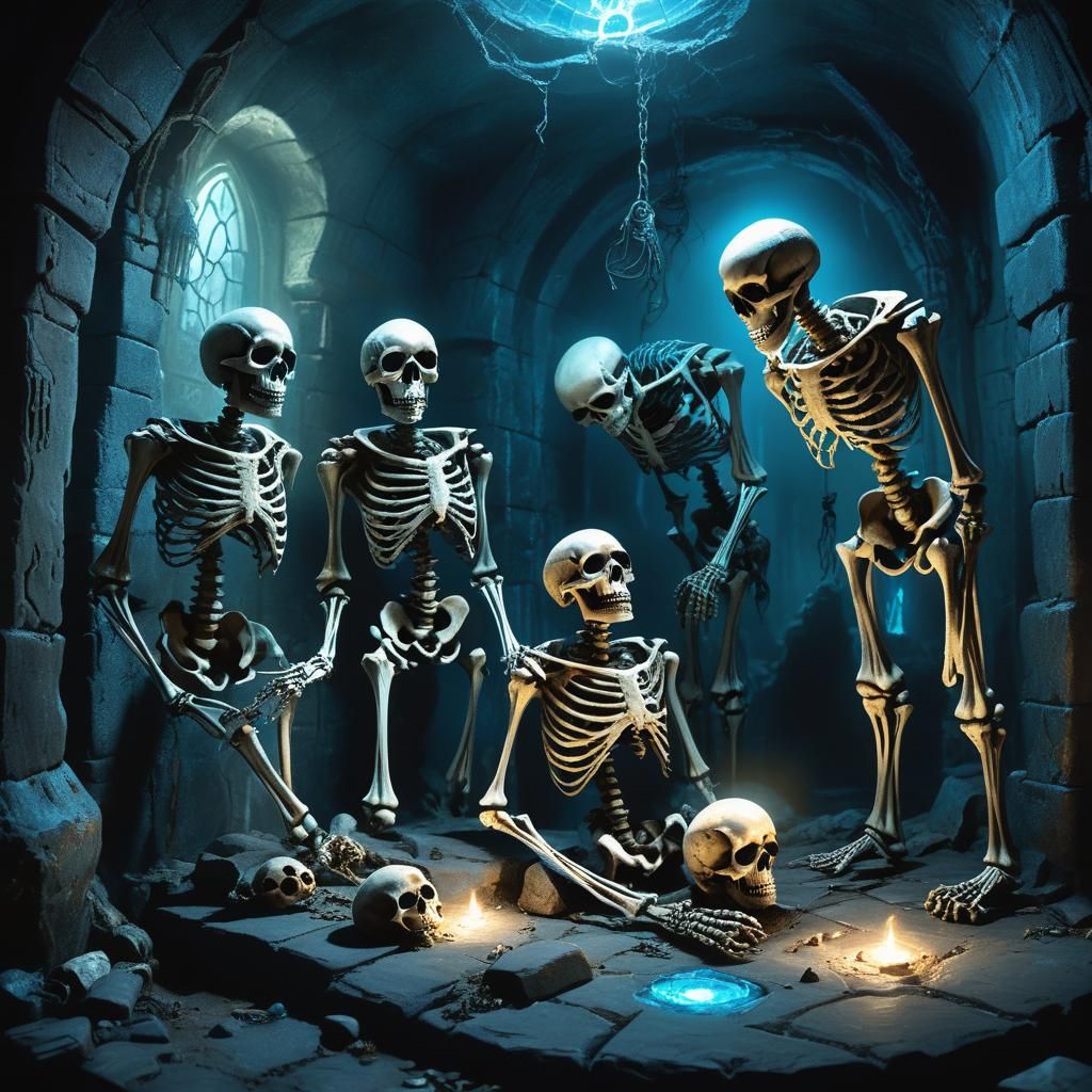 Ethereal Skeletons Guard Mystical Artifact