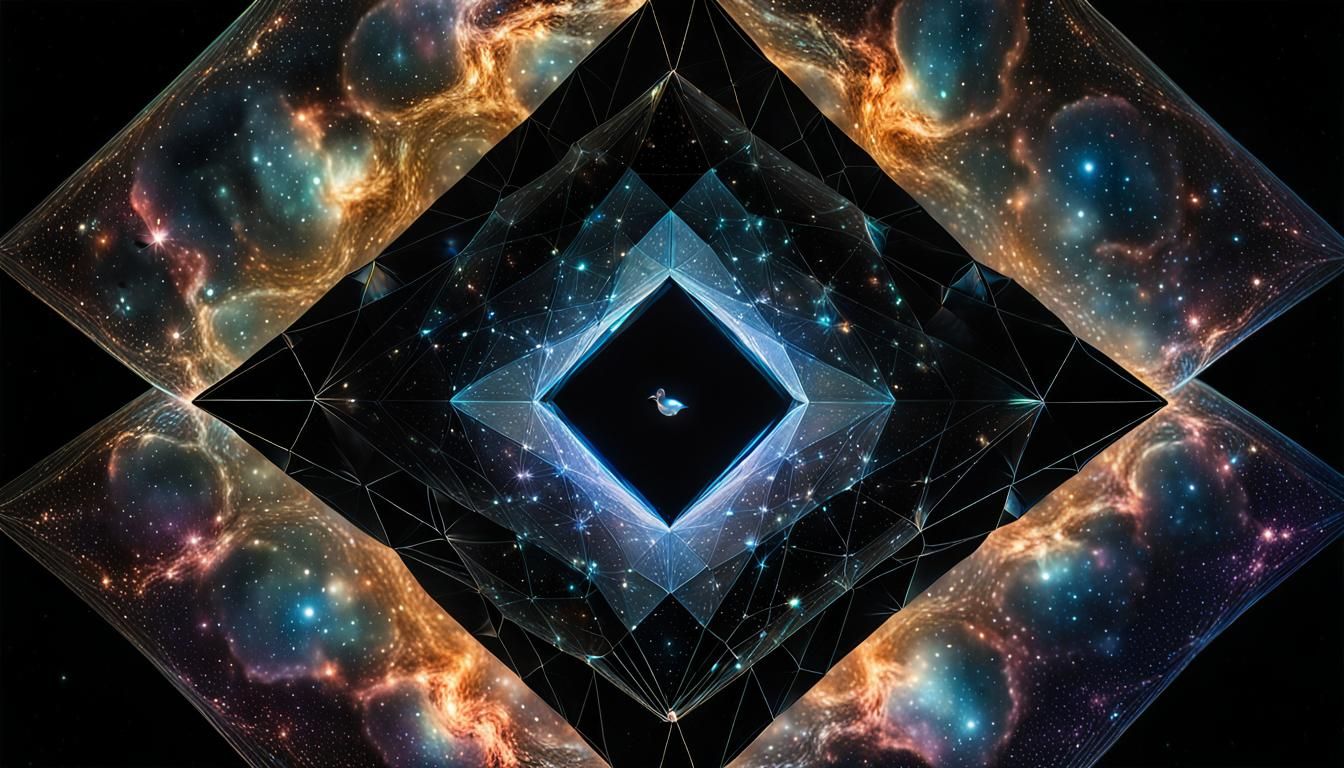 Luminous Diamond Pheacock Crystals in Crystal Blackness