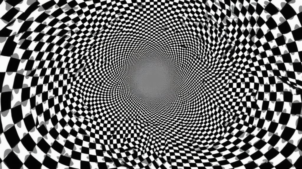 Abstract Black and White Geometric Spiral Pattern