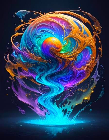 Vibrant Ice Cream Fantasy Realm in Deep, Dreamy Colors