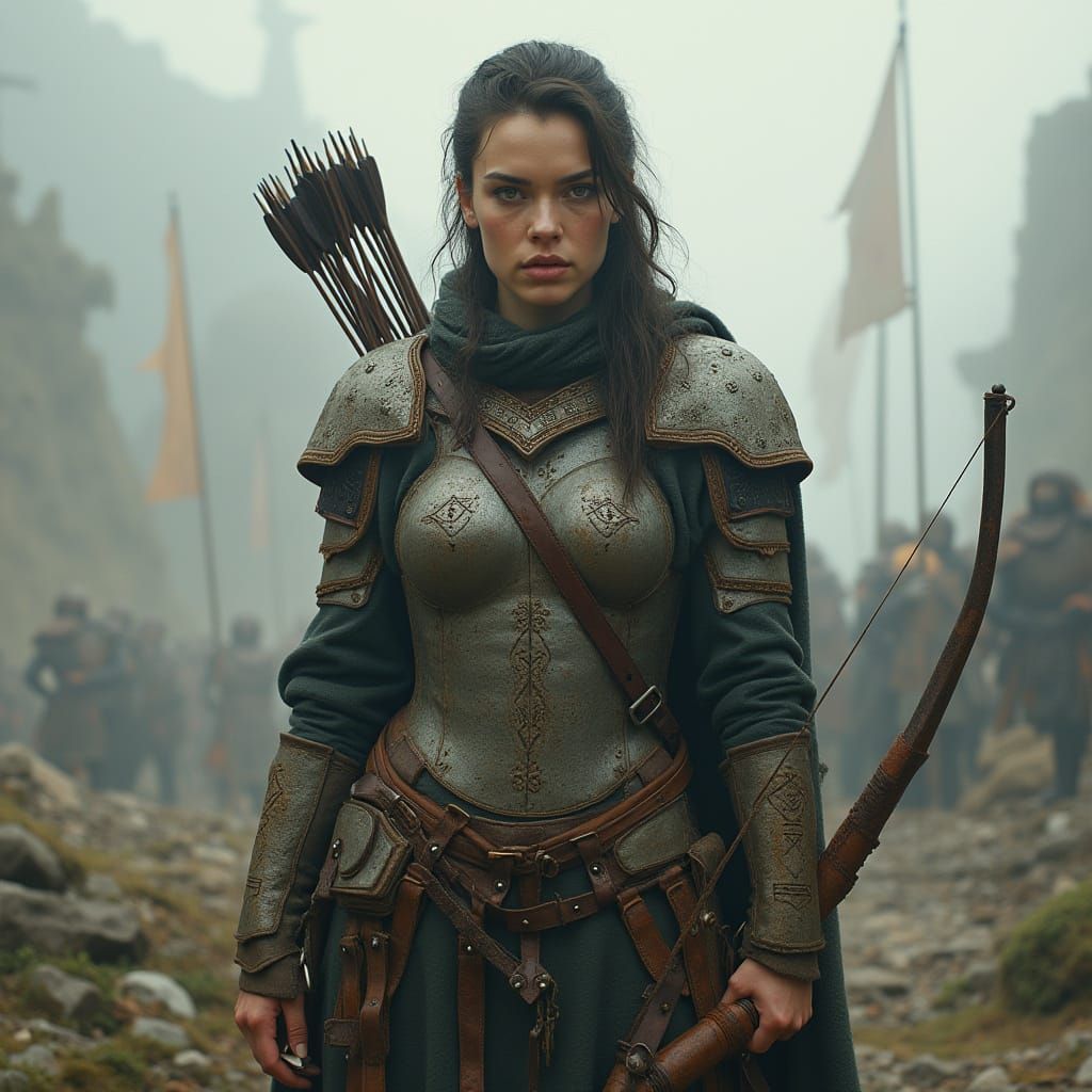 Medieval Fantasy Warrior in Muted Colors