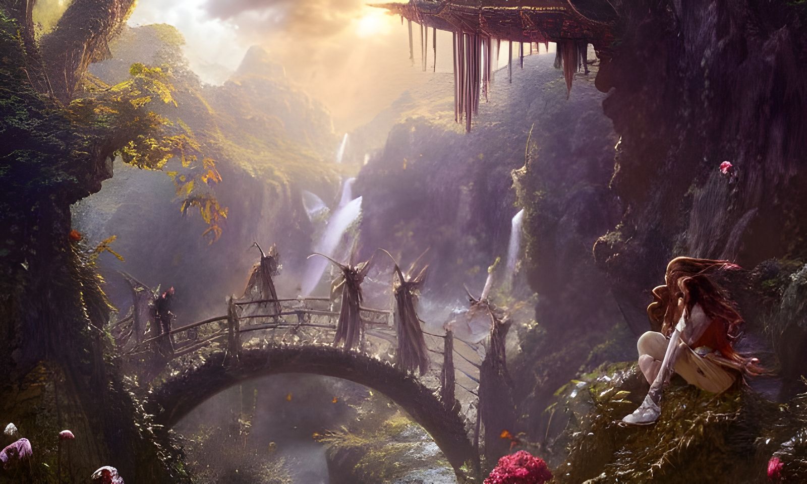 Winged Elves in Middle-earth Landscape