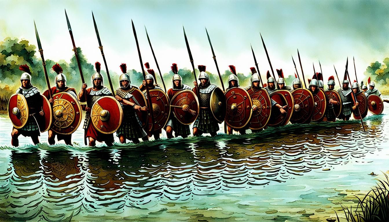 Roman Legion Crossing a River