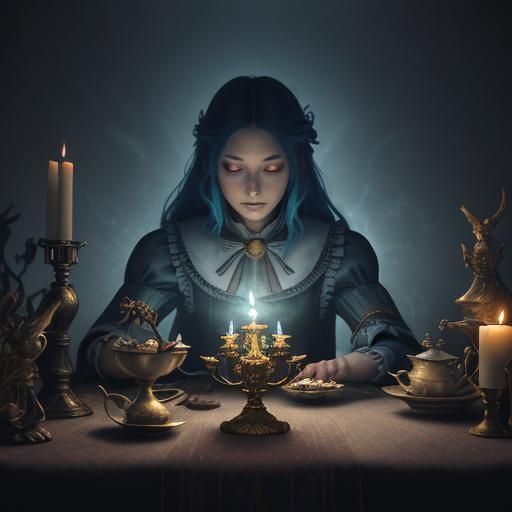 Alice in Wonderland Phoenix Tarot Spread: Anime-Inspired Art