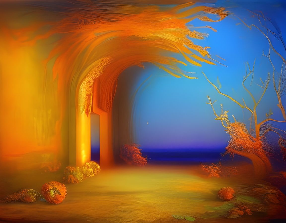 Ethereal Shrine at Night: A Surreal Dreamscape