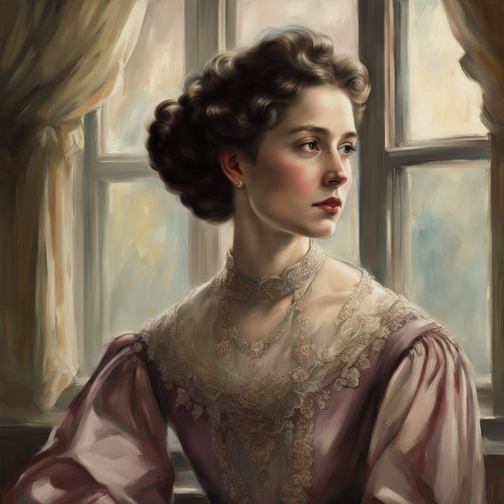 Victorian Noblewoman Portrait in John Singer Sargent Style