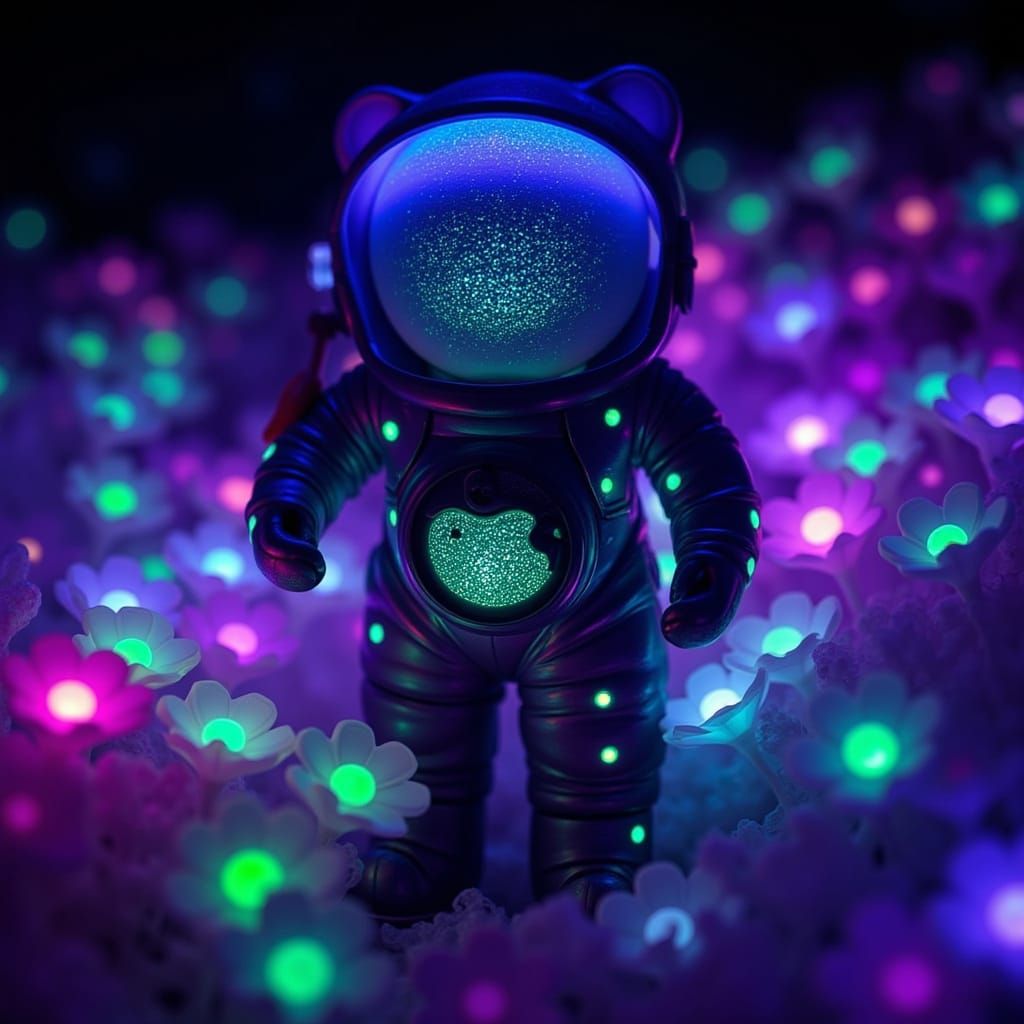 Bioluminescent Spaceman in Hypersaturated Flux Glow