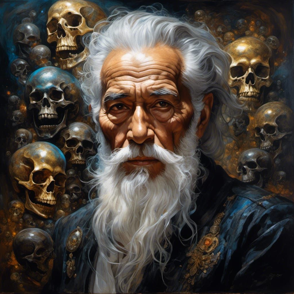 Hyperreal Oil Painting of a 100-Year-Old Man