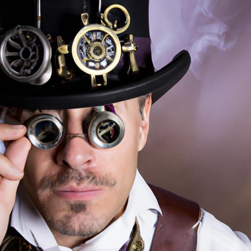 Steampunk Figure in Detailed Mechanical Style