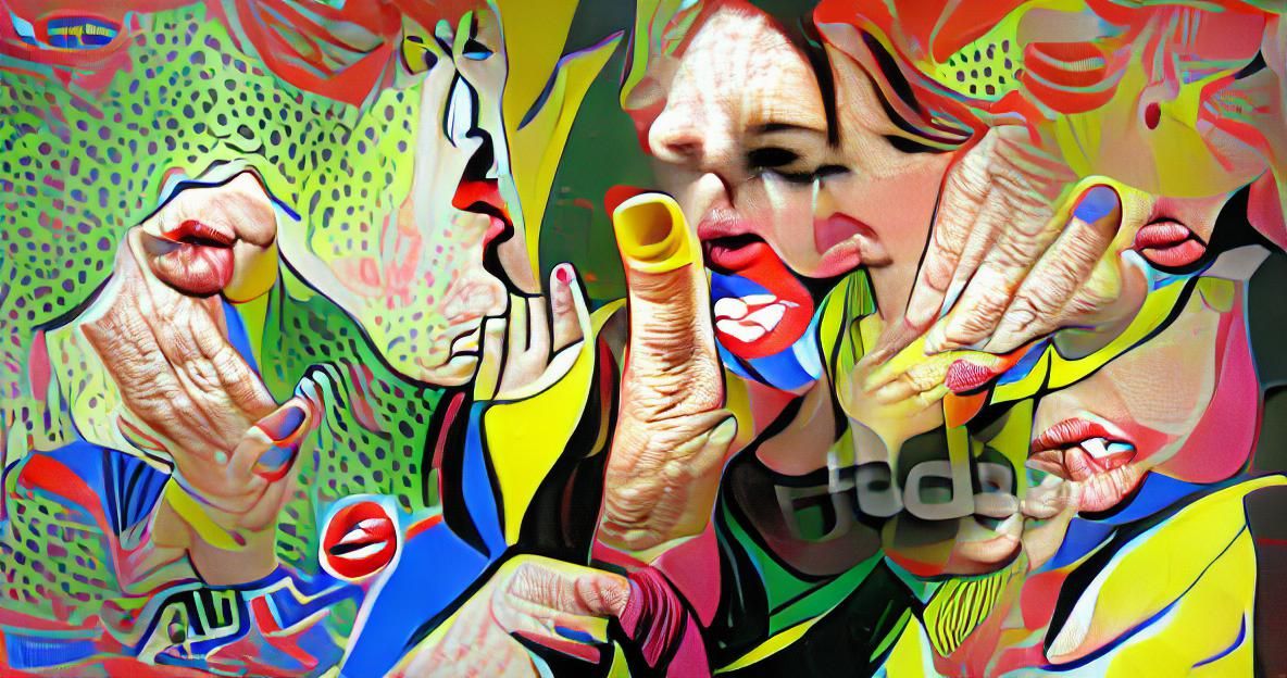 Glamorous Woman Shushing in Pop Art Style