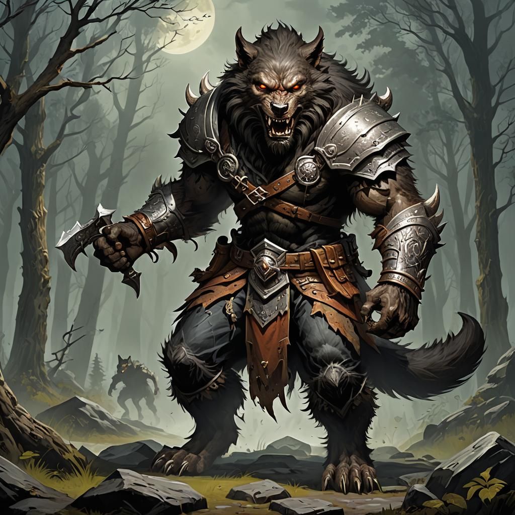 Fierce Werewolf Warrior on a Quest