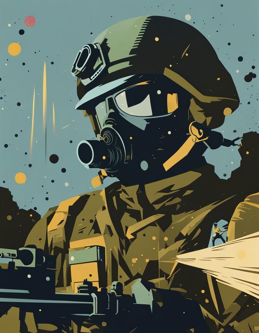 Intergalactic Trench Warfare: A Digital Pop Art Soldier