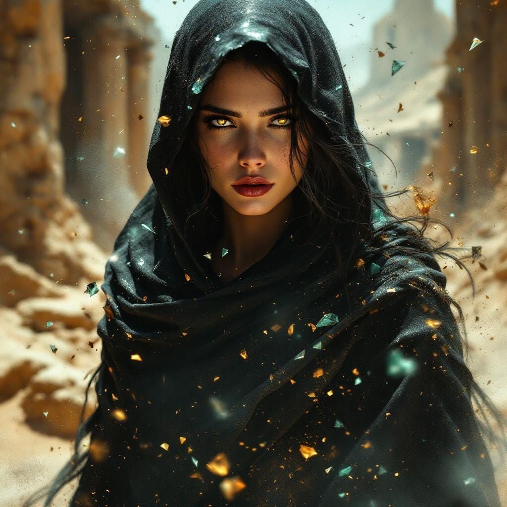 Crystalline Warrior Woman in Gothic Fantasy Style