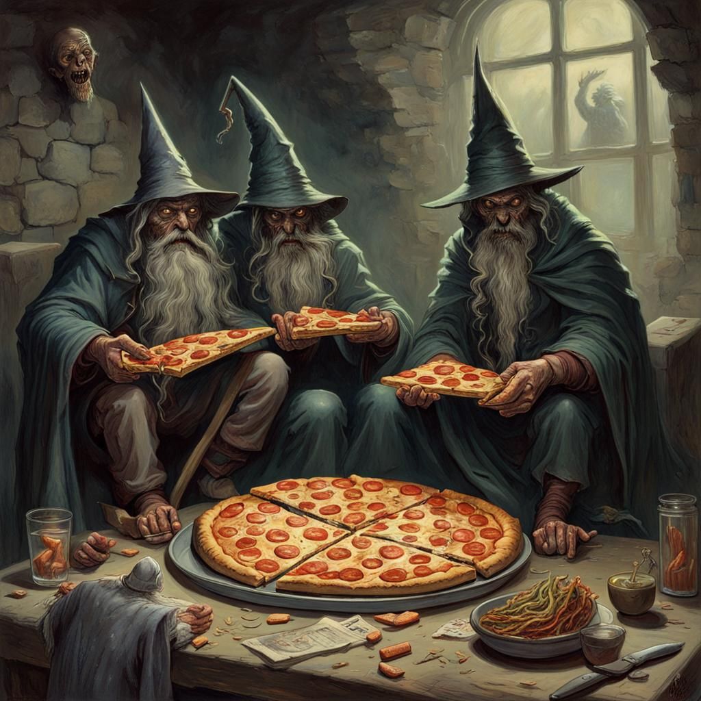 Wizards Play N64 and Eat Pizza