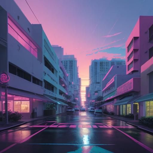 Miami Beach Sunset: Tommy Vercetti in Anime Style