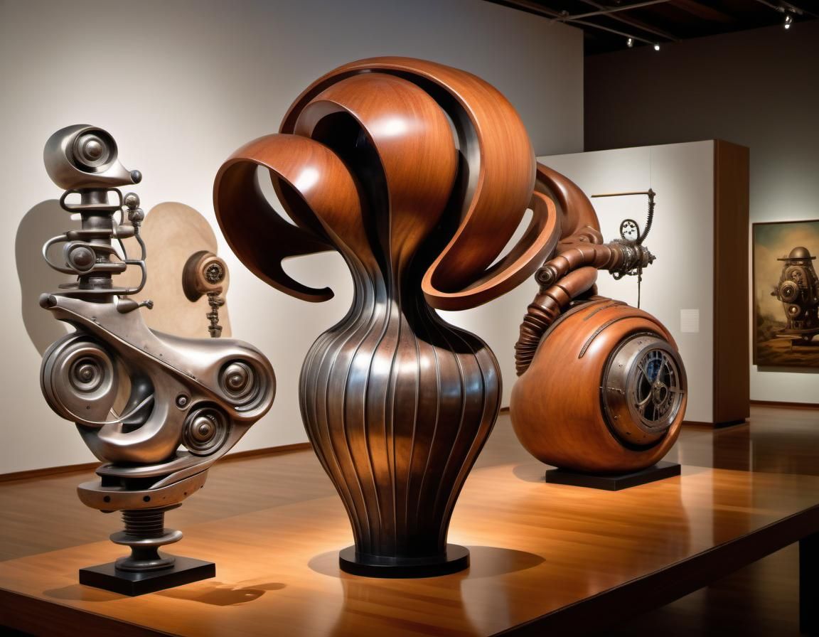 Steampunk Sculpture in Art Museum