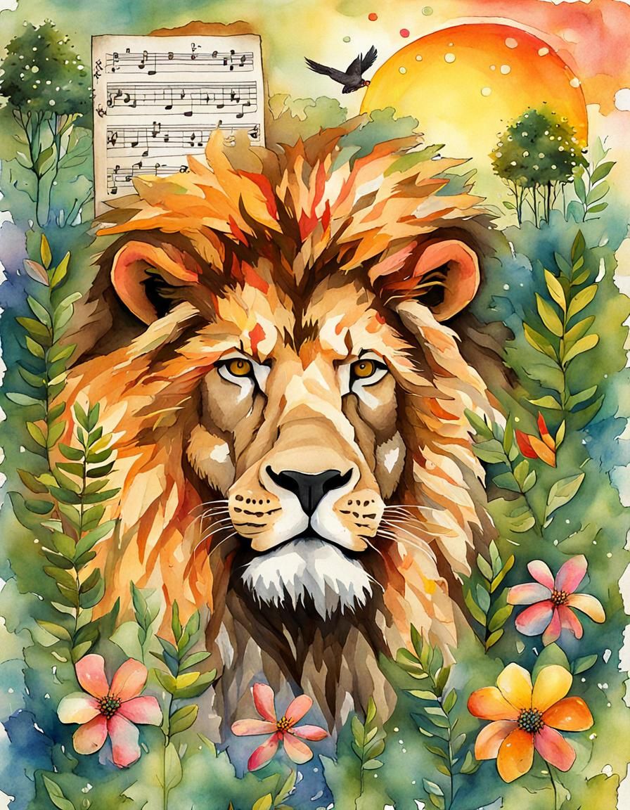 Jungle Scene Magazine Cover in Watercolor Style